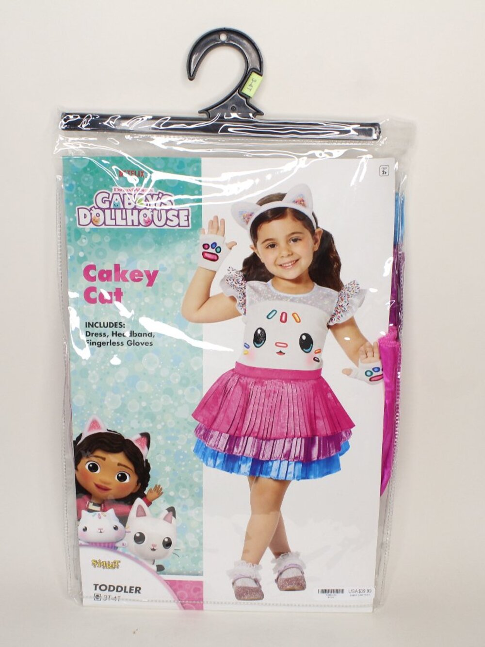 Spirit Halloween Toddler Cakey Cat Costume Gabby's Dollhouse Size 3T-4T New